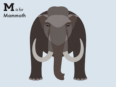 M is for Mammoth adobe alphabet animal extinct illustration illustrator letter mammoth vector