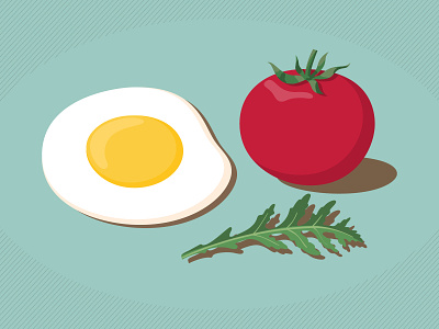 Egg And Tomato adobe egg food illustration illustrator ruccola tomato vector