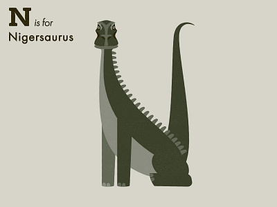 N is for Nigersaurus adobe alphabet animal dinosaur extinct illustration illustrator letter vector