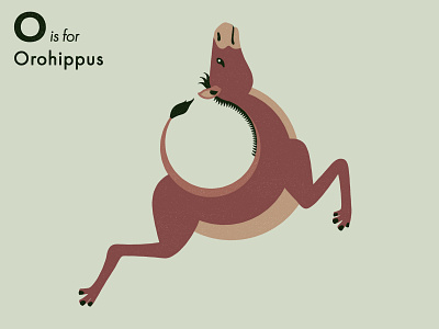 O is for Orohippus adobe alphabet animal donkey extinct horse illustration illustrator jumping letter vector