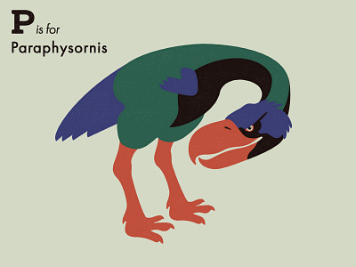P is for Paraphysornis adobe alphabet animal bird extinct illustration illustrator letter vector