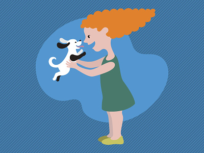 Puppy adobe animal child dog girl illustration illustrator puppy vector
