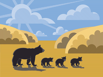 Fall adobe animal autumn bear bear cub black bear cub fall illustration illustrator landscape nature vector