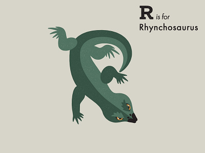 R is for Rhynchosaurus adobe alphabet animal dinosaur extinct illustration illustrator letter reptile vector