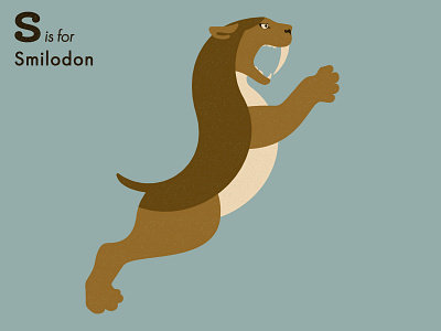 S is for Smilodon adobe alphabet animal cat extinct illustration illustrator letter vector wild