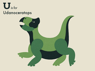 U is for Udanoceratops adobe alphabet animal dinosaur extinct illustration illustrator letter vector