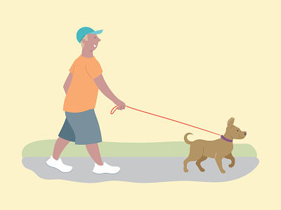Walking animal dog illustration vector
