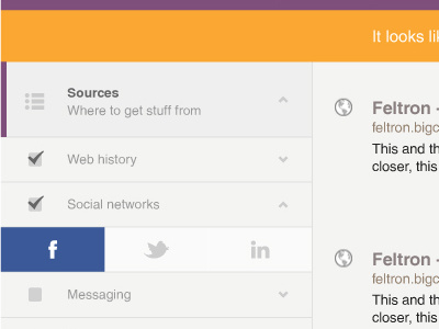 Flat sidebar flat design sidebar ui vector