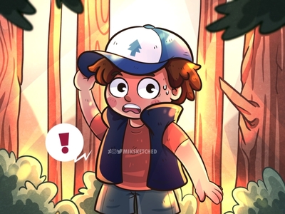 Dipper in the Woods (Gravity Falls) by Mira R. on Dribbble