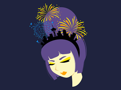 2018 Ultra Violet Gal 2018 happy new year vector illustration