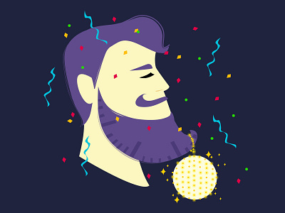 2018 Ultra Violet Guy 2018 fashion beard happy new year vector illustration