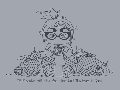 Resolution #03 : No More Yarn doodle resolutions vector illustration yarn