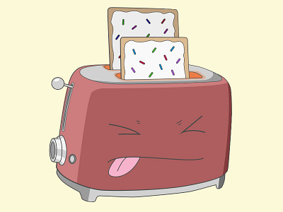 Poppin' Tarts breakfast pop tarts toaster vector illustration