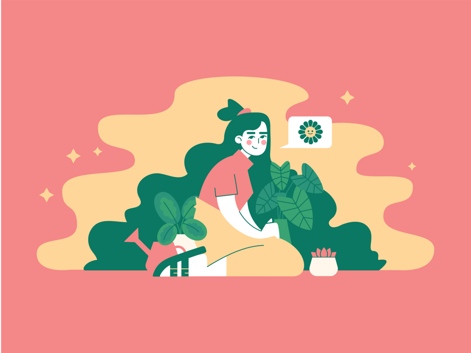 Plants are friends by Carol Carretto on Dribbble