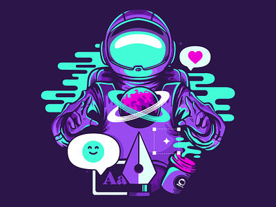 Função | Designauta astronaut designer galaxy illustration space vector