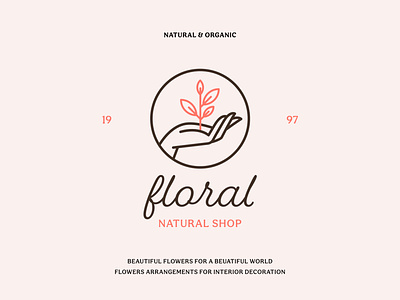 🌿 Floral Natural Shop branding design illustration logo typography vector