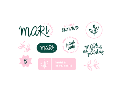🌸 Mari & as Plantas | Visual Identity branding design flowers green illustration logo organic plants typography urban jungle