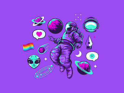 👩‍🚀 Designauta Stickers Illustration