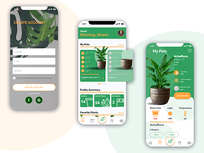 Smart Flower Pot App Concept design hci ui ux