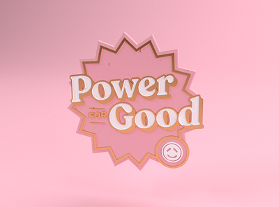 Power for Good / Pin 3d branding design graphic design logo pin pink render type