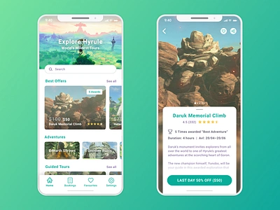 Explore Hyrule App #DailyUI [26] dailyui productdesign ui userexperience ux uxdesign uxui zelda