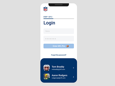 NFL Pro App for #DailyUI app dailyui learning nfl ui ux uxdesign