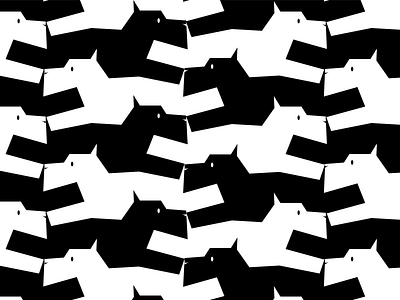 Scottish Terrier Tessellation Pattern 2d adobe illustrator blackandwhite cute dog dog pattern dogs illustration modern modern art modern design pattern pattern art pattern design scottish scottish terrier scotty tessellation