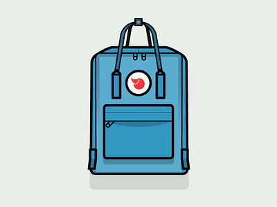 Day 8: Kånken Fjallraven backpack backpack blue everyday project fjallraven icon iconaday illustrator kånken lines