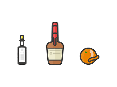 Day 10: Old Fashioned bitters bourbon cocktail icon iconaday illustration illustrator line makers mark old fashioned orange