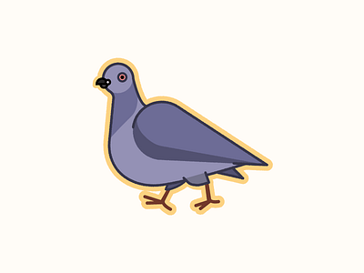 Day 14: Bird is the Word bird everyday project icon illustration lines yellow