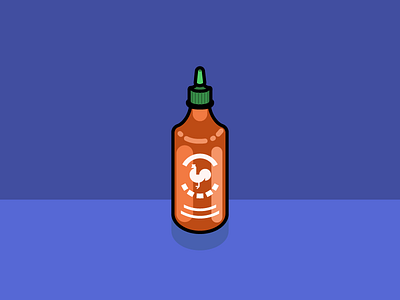 Day 21: Sriracha Hot Sauce cute everydayproject food hot iconaday illustration lines sauce simple sriracha