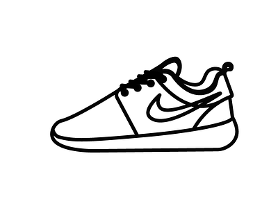 Day 48: Roshe run sneaker illustration illustrator linedrawing lines nike shoes sneaker