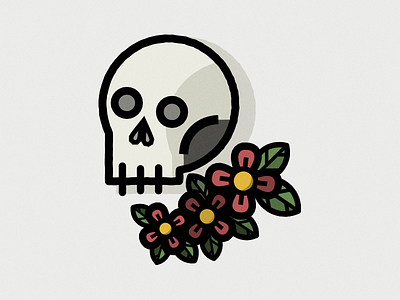 Skull – Daily Illustration dailyillustration everyday project flowers illustration lines mono shade skull