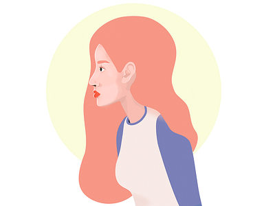 🙋👄👕 contrast detail flat girl illustration portrait woman