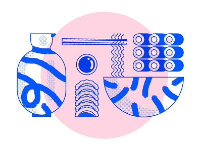 Eat all the food 🇯🇵 character illustration illustrator ramen sake scene situation sushi textures vector