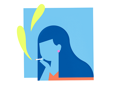 Smoking character colage girl illustration illustrator scene situation textures vector