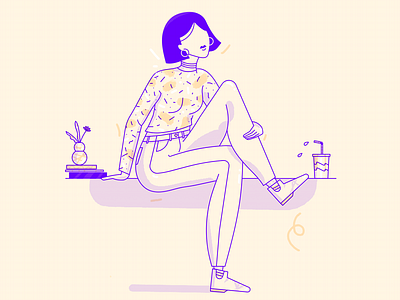 Hanging 🌴 brush character female girls illustration illustrator scene texture vector