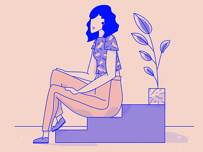 Steps 🍃 brush character female girls illustration illustrator scene texture vector