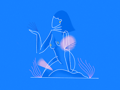 BLUE astropad brush character female illustration illustrator ipad ipadpro procreate scene texture vector