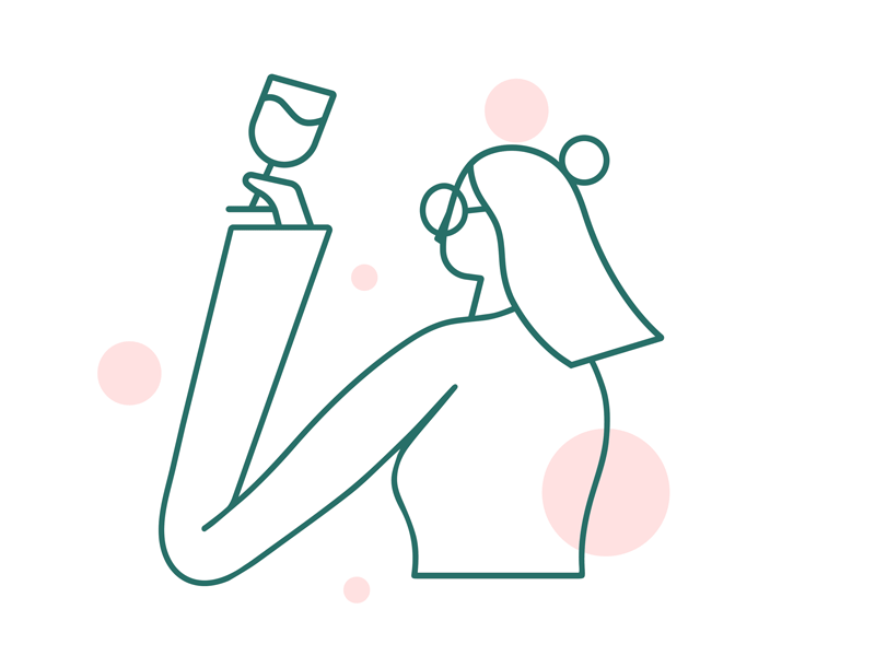 Time for wine animation brush character female illustration illustrator ipadpro procreate scene sceneastropad texture vector