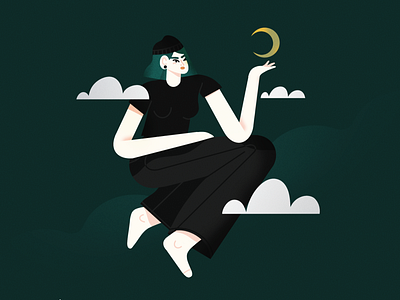 witchy vibes brush character female illustration illustrator ipadpro procreate scene vector