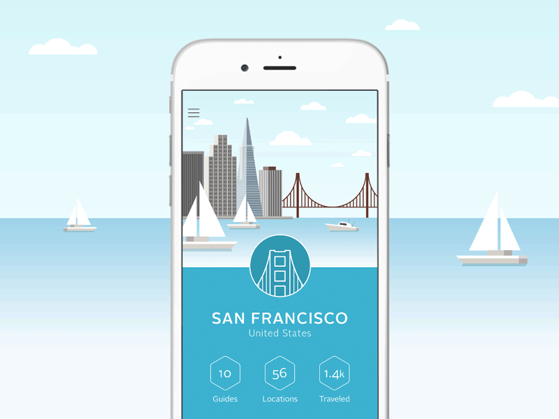 illustrative travel app app illustration ios iphone location mobile san francisco travel ui user experience user interface ux