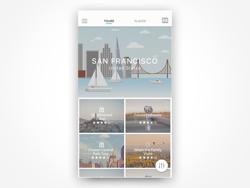 San Francisco day and night app appdesign illustration interface ios mobile sanfrancisco ui ux