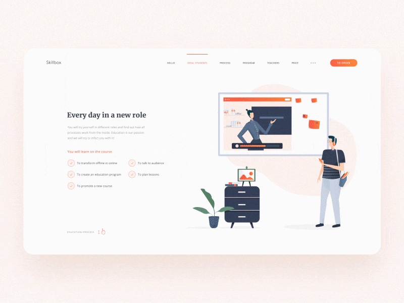 Promo Website — Interaction Concept after effects animation animation bubble character clean design composition design figma illustration interaction landing page layout minimal motion typography ui ux vector