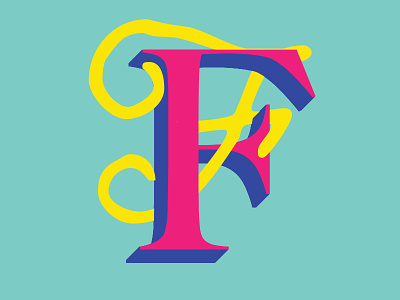 F is Fun brightcolor contrast f illustrator letterf photoshop typography