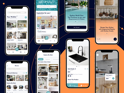 Kitchen Studio AR / User Interface application design interface startup ui ux
