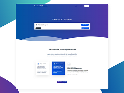 Premium URL Shortener Home Page