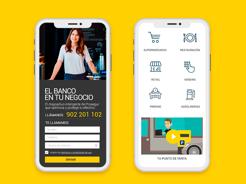 Prosegur / El Banco en tu Negocio web ux icon app design usability ui