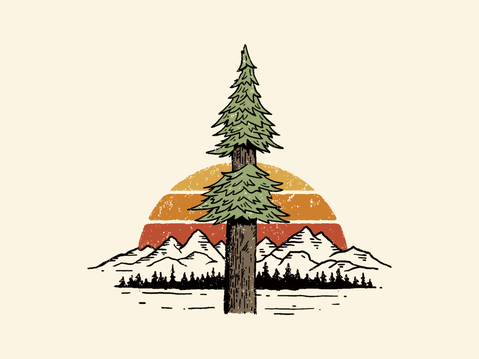 Redwood Tree Illustration For Woodline Apparel By Wildwood Design Co On Dribbble