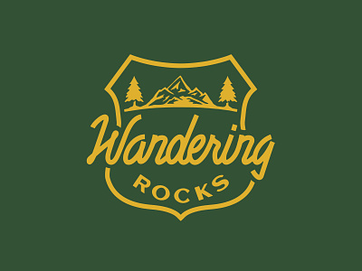 Wandering Rocks! badge badgedesign badges branding design illustration lettering logo mountain national parks nps outdoor patch script typography vintage wander